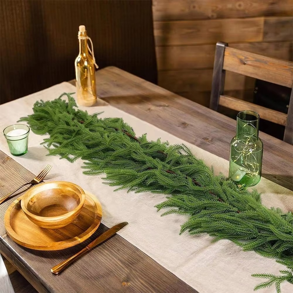 183cm Artificial Norfolk Pine Garlands Green Staircase Ornament Christmas Pine Wreath Party Supplies Wall Hanging