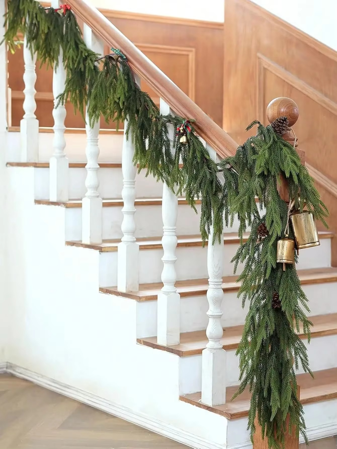 1.8M Artificial Norfolk Pine Garlands Real Touch Winter Pine Green Garland Table Mantle Wall Indoor Outdoor Christmas Decoration