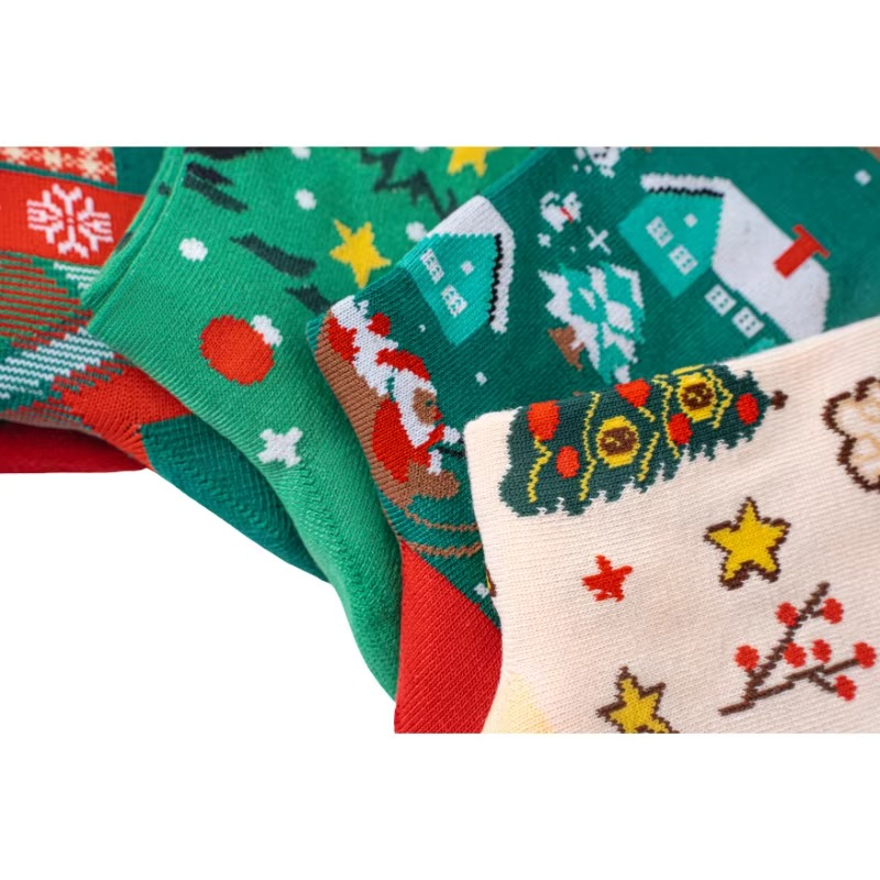 6 Pairs New Winter Women Christmas Socks Santa Claus Socks Elk Tide Women Sock Christmas Tree Gift Happy New Year Funny Socks