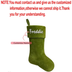 Personalized Name Velvet Santa Sack Custom Christmas Stocking for Kids Boys Girls Merry Xmas Eve Ornament Decoration Present Bag