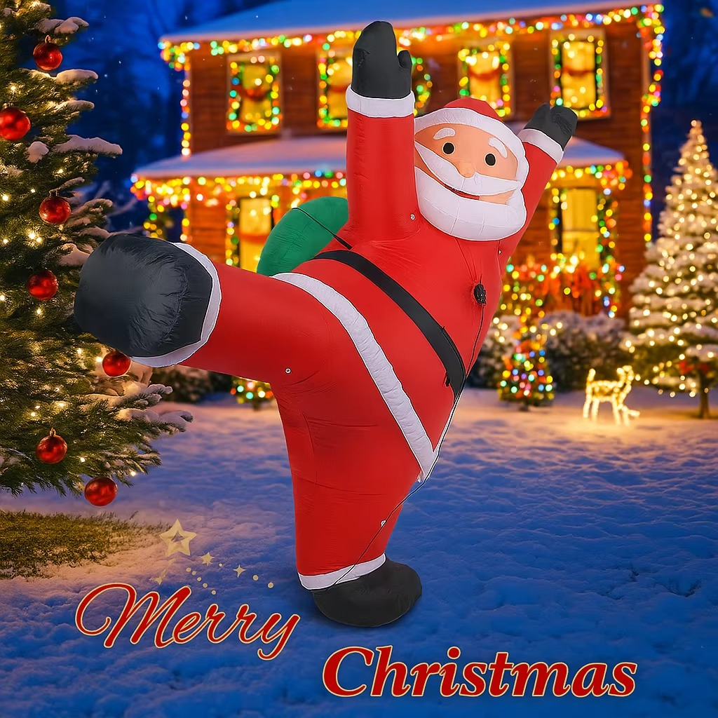 6.23FT Inflatable Toy Climb Santa Claus with LED Light Xmas for Yard Lawn Party Decoration Christmas Home Supplie Ornament Gift
