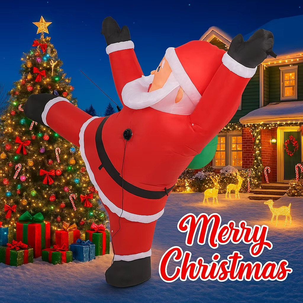 6.23FT Inflatable Toy Climb Santa Claus with LED Light Xmas for Yard Lawn Party Decoration Christmas Home Supplie Ornament Gift