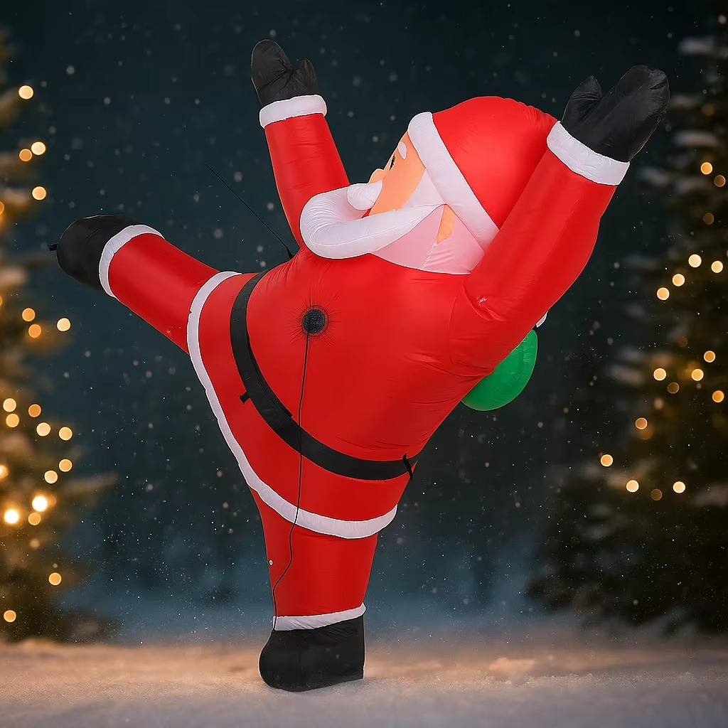 6.23FT Inflatable Toy Climb Santa Claus with LED Light Xmas for Yard Lawn Party Decoration Christmas Home Supplie Ornament Gift