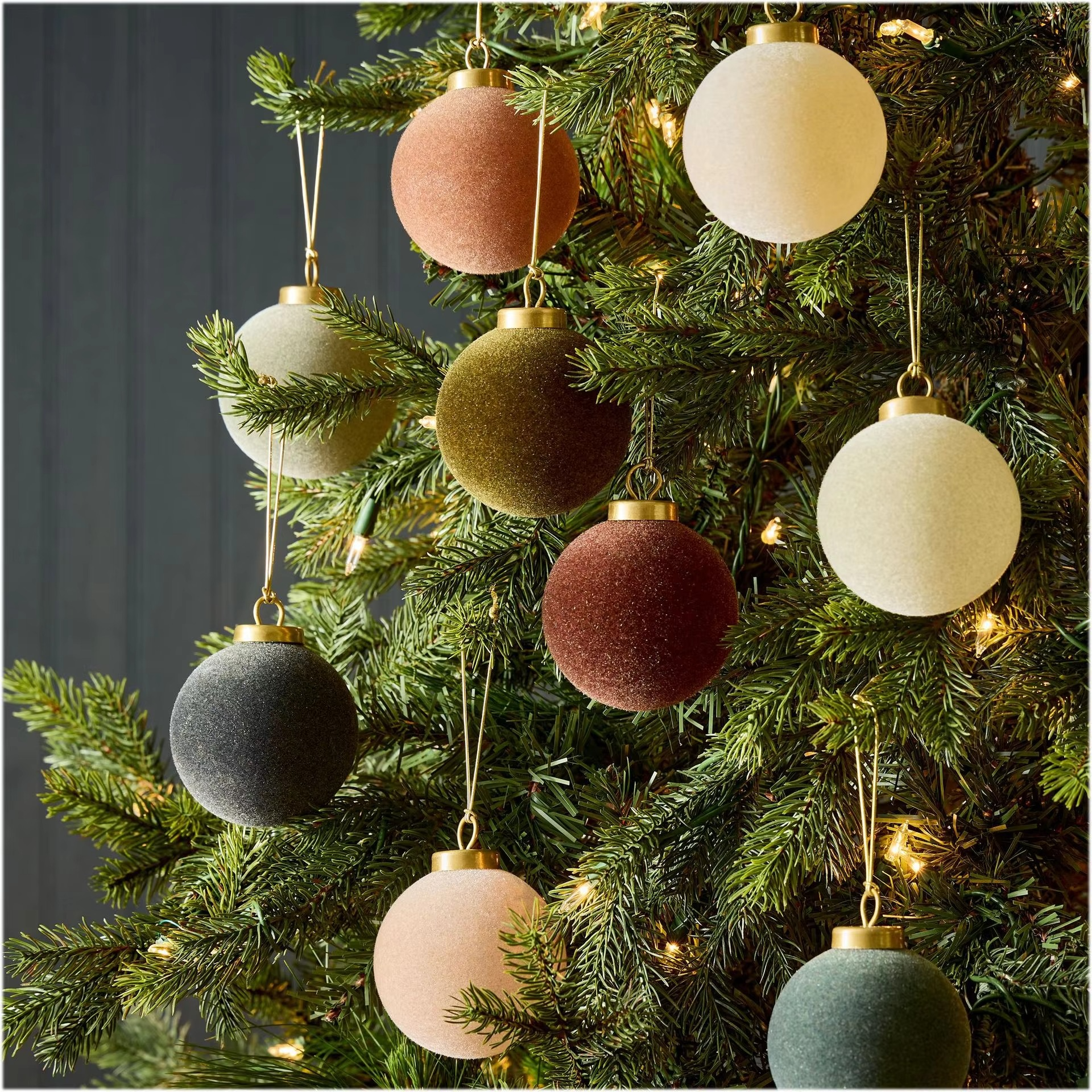 2025 New 8cm Plush Ball Velvet Christmas Ball Set Christmas Decorations Plush Ball Christmas Tree Decorative Pendant Gift