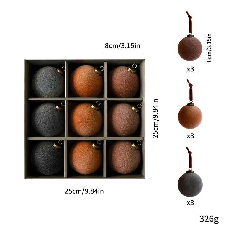 2025 New 8cm Plush Ball Velvet Christmas Ball Set Christmas Decorations Plush Ball Christmas Tree Decorative Pendant Gift