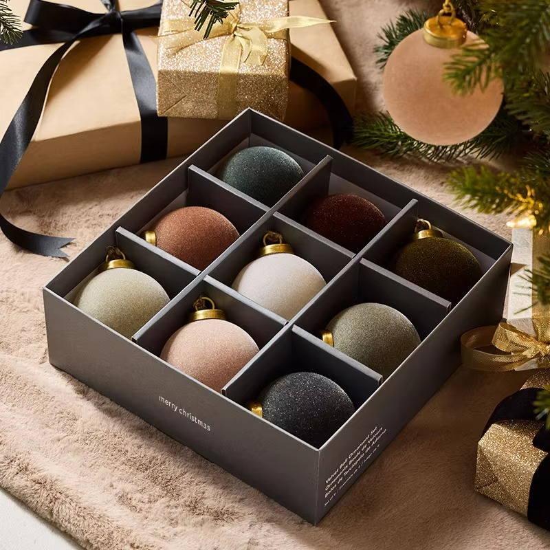 2025 New 8cm Plush Ball Velvet Christmas Ball Set Christmas Decorations Plush Ball Christmas Tree Decorative Pendant Gift