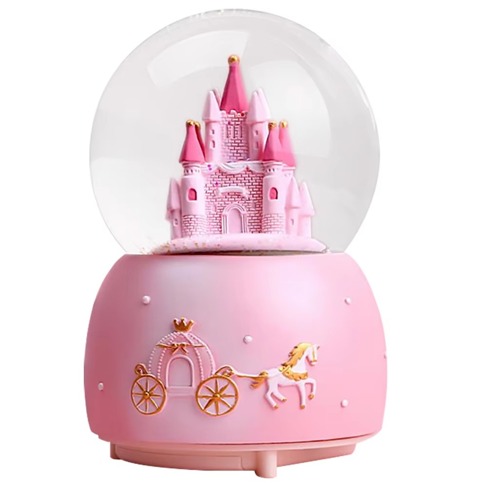 Castle Crystal Ball Music Box Snow Globe Clear Glass Ball Home Decor Gift For Party Holiday Supplies Festive Diy Decorations