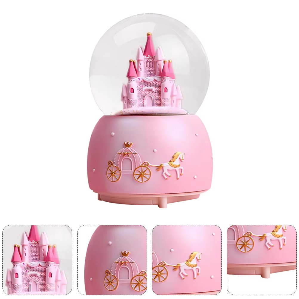 Castle Crystal Ball Music Box Snow Globe Clear Glass Ball Home Decor Gift For Party Holiday Supplies Festive Diy Decorations