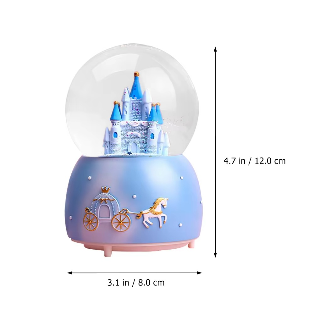 Castle Crystal Ball Music Box Snow Globe Clear Glass Ball Home Decor Gift For Party Holiday Supplies Festive Diy Decorations