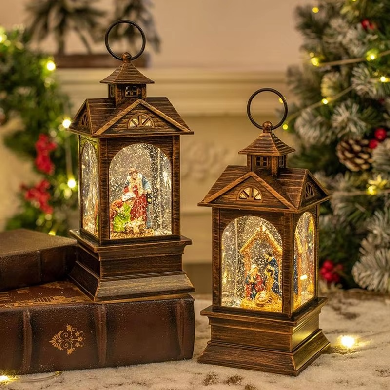 Christmas Snow Globe Lantern Creative Christmas Crystal Lamp delicate exquisite Battery-Operated Nativity Scene Snow Globe lamp