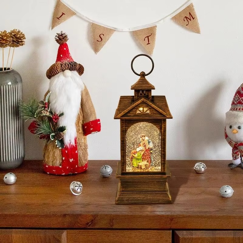 Christmas Snow Globe Lantern Creative Christmas Crystal Lamp delicate exquisite Battery-Operated Nativity Scene Snow Globe lamp
