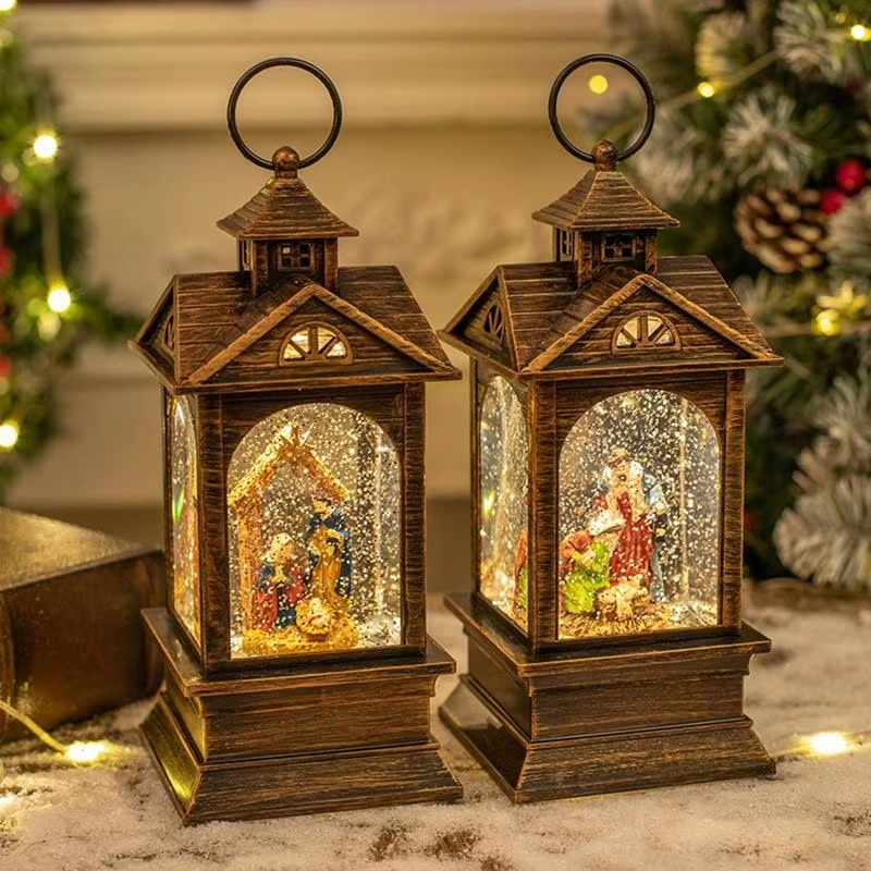 Christmas Snow Globe Lantern Creative Christmas Crystal Lamp delicate exquisite Battery-Operated Nativity Scene Snow Globe lamp