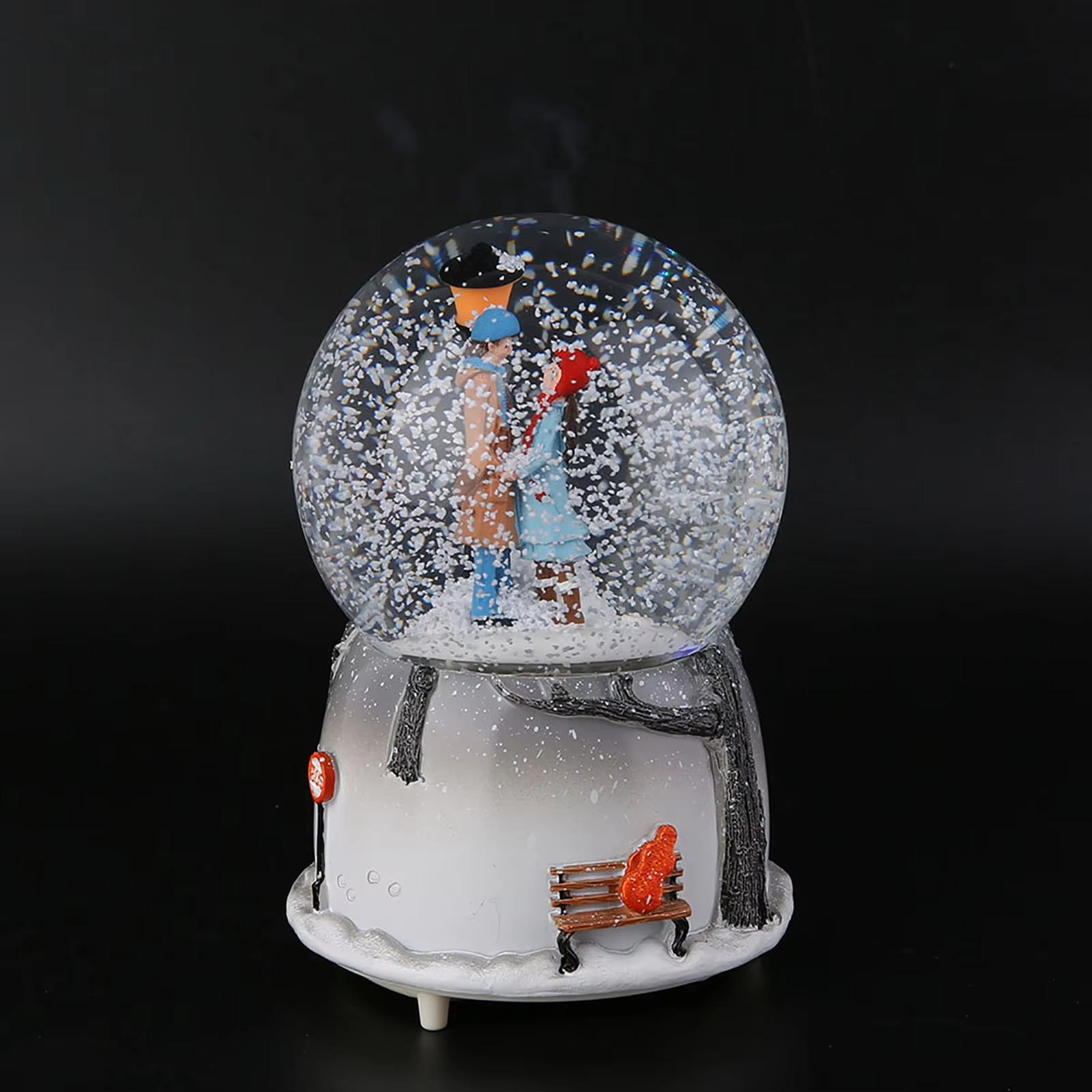 Novelty Night Light Musical Snow Globe Music Box Desktop Ornament