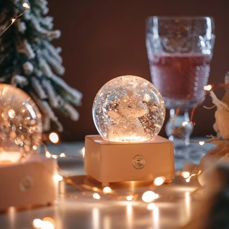 Unicorn Crystal Ball Music Box Snow Globe Night Lamp Birthday Gift for Girls Children Christmas Gift Music Crafts with Snowflake