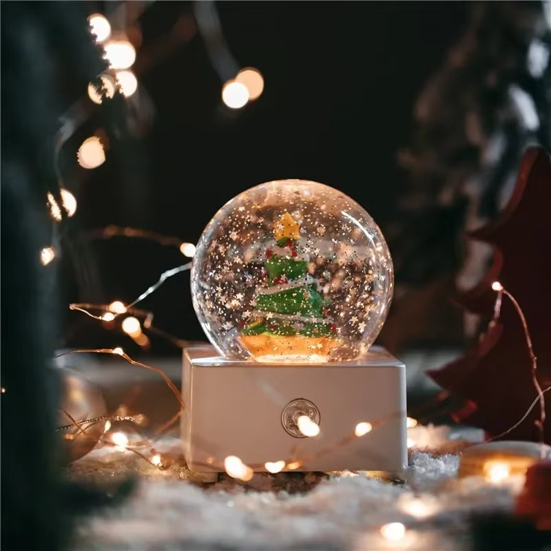 Unicorn Crystal Ball Music Box Snow Globe Night Lamp Birthday Gift for Girls Children Christmas Gift Music Crafts with Snowflake