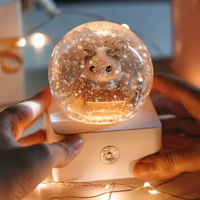 Unicorn Crystal Ball Music Box Snow Globe Night Lamp Birthday Gift for Girls Children Christmas Gift Music Crafts with Snowflake