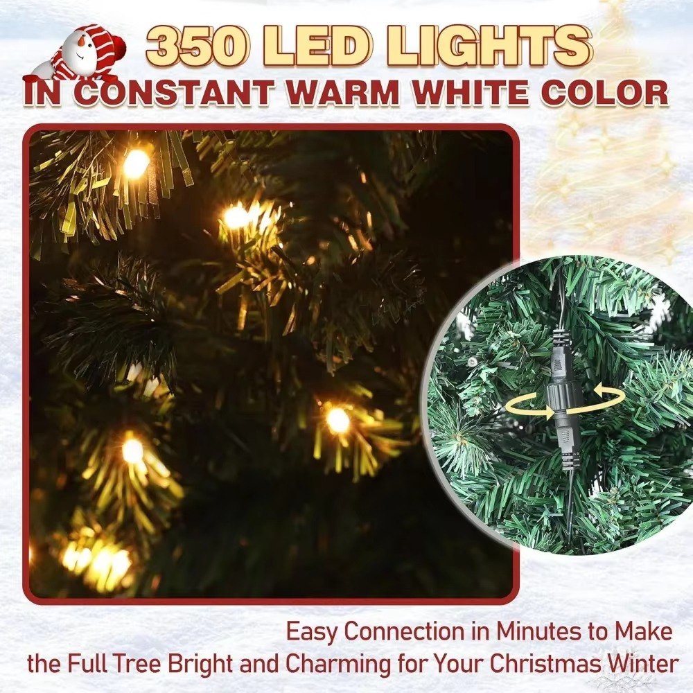 7.5Ft Pre-Decorated Pencil Christmas Tree Artificial Xmas Tree Pencil Christmas Tree Pre Lit Skinny Xmas Trees For Holiday Decor