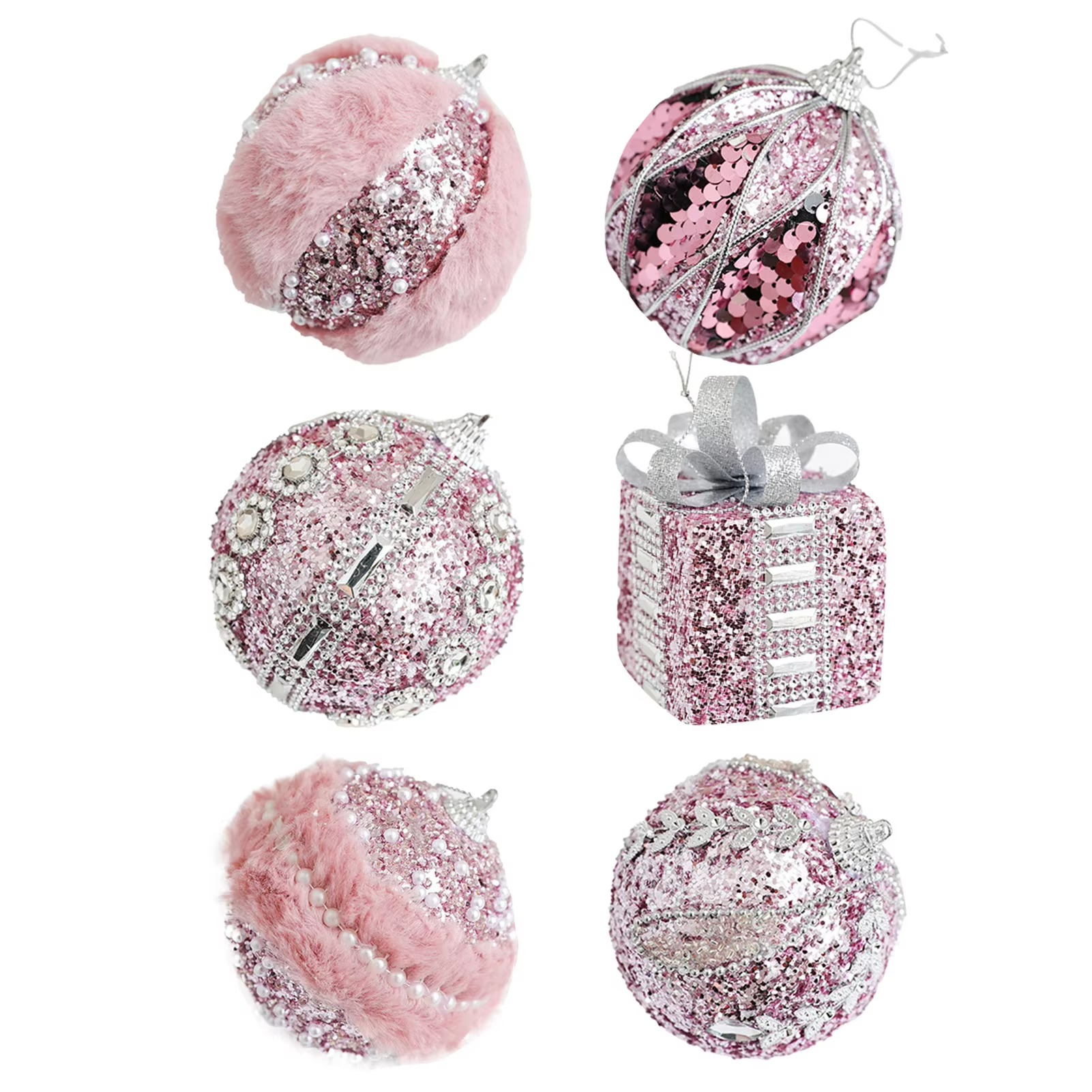 Christmas Decorative Hanging Ball Convenient to Install Sparkling Ball Ornaments Suitable for Home Office Shop