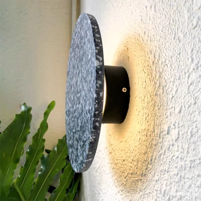 Fashion Creative Cement Round LED Decor Home Wall Lamp Bar Bedroom Foyer Dining Room Lighting Fixtures
