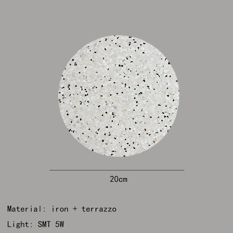 Fashion Creative Cement Round LED Decor Home Wall Lamp Bar Bedroom Foyer Dining Room Lighting Fixtures
