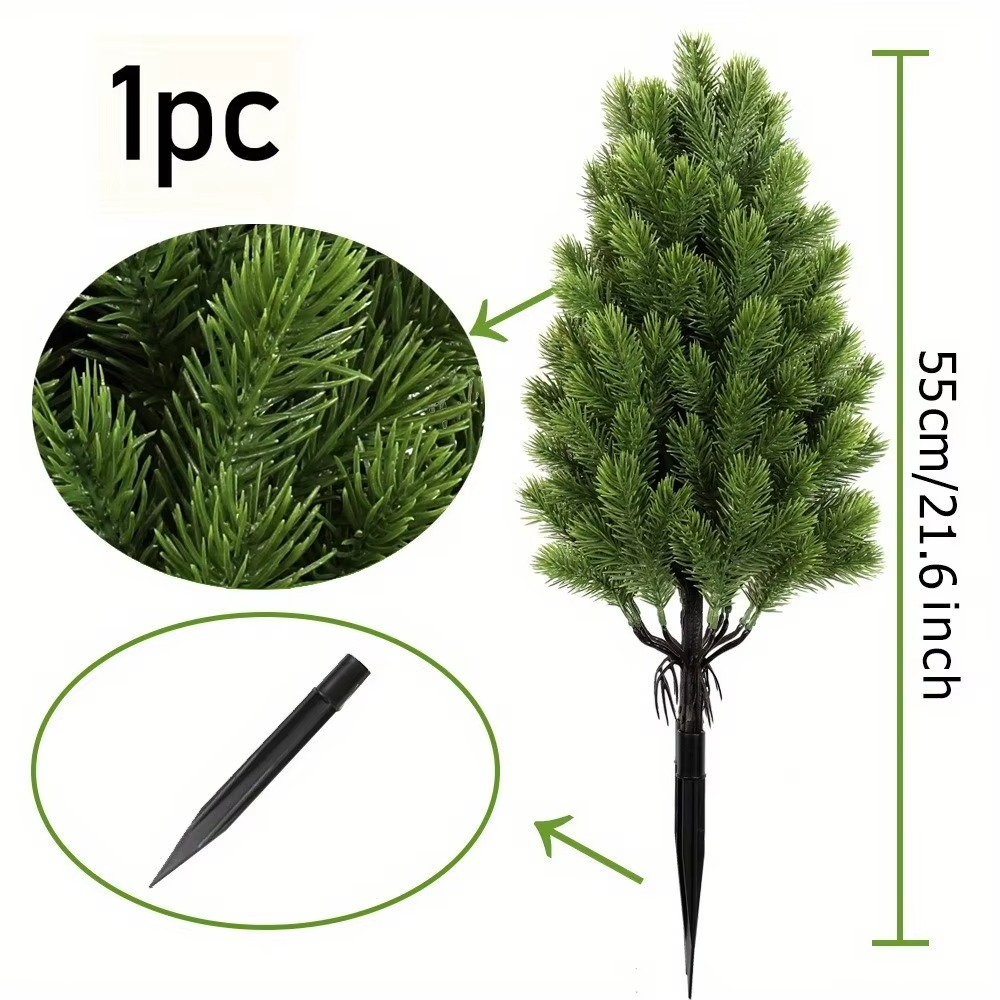 2pcs Artificial Christmas Trees, Home and Garden Decorative Plants, Outdoor Garden Decorative Artificial Pine Needles