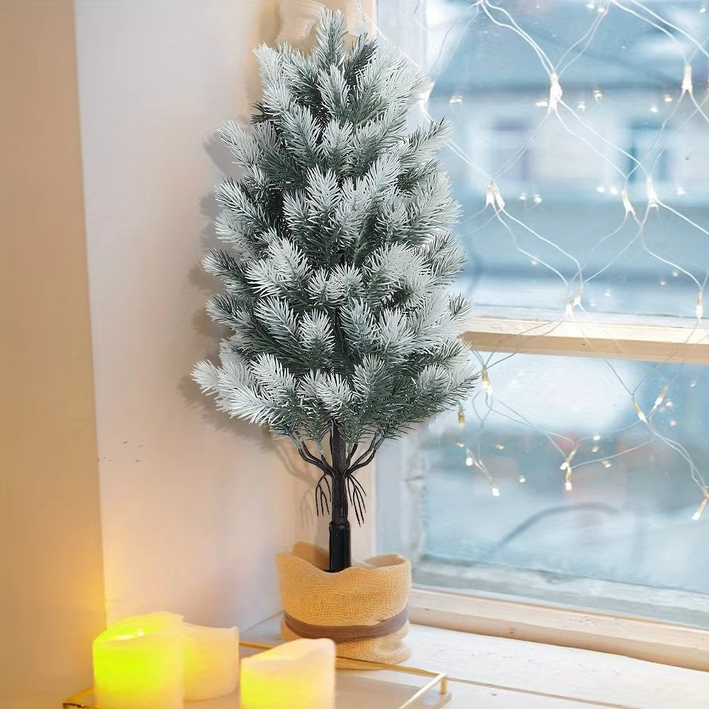 2pcs Artificial Christmas Trees, Home and Garden Decorative Plants, Outdoor Garden Decorative Artificial Pine Needles