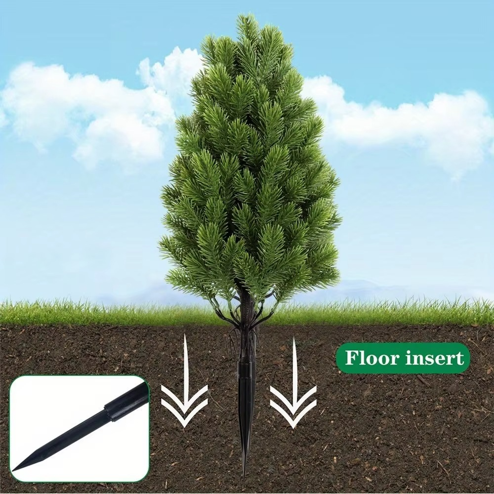2pcs Artificial Christmas Trees, Home and Garden Decorative Plants, Outdoor Garden Decorative Artificial Pine Needles
