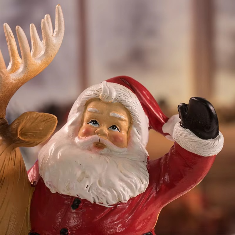 Santa Claus Ridding Deer Ornament Gingerbread Man Xmas Christmas Atmosphere Desktop decoration Christmas Gift For Children