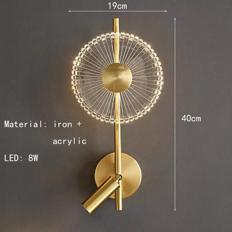 Brass Clear Acrylic LED Wall Lamp 3 Changeable Good Quality Gold New Style Art Deco For Foyer Bedroom Restaurant Dropshipping