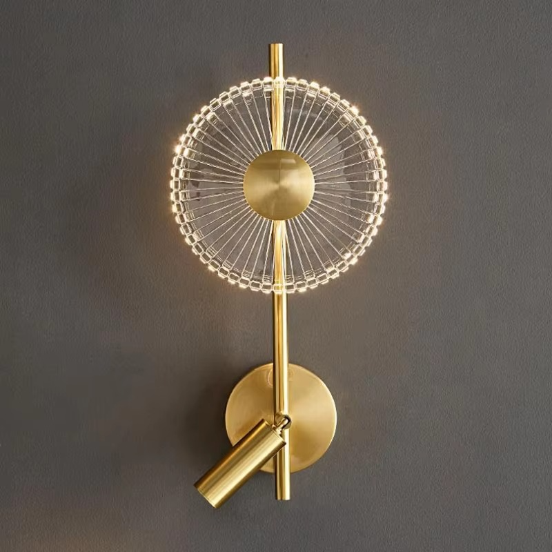 Brass Clear Acrylic LED Wall Lamp 3 Changeable Good Quality Gold New Style Art Deco For Foyer Bedroom Restaurant Dropshipping