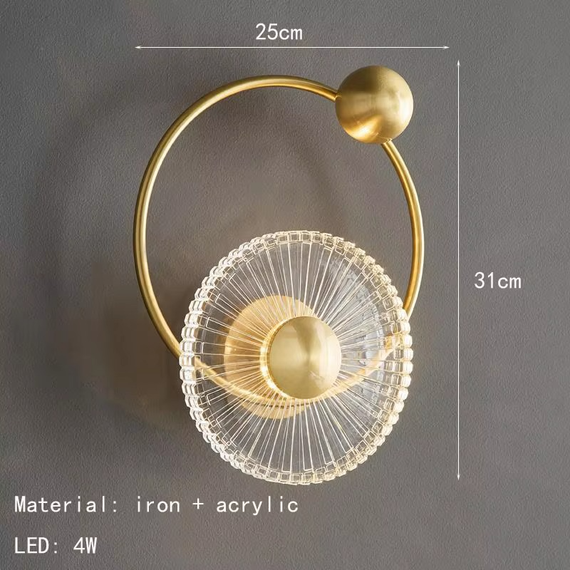 Brass Clear Acrylic LED Wall Lamp 3 Changeable Good Quality Gold New Style Art Deco For Foyer Bedroom Restaurant Dropshipping