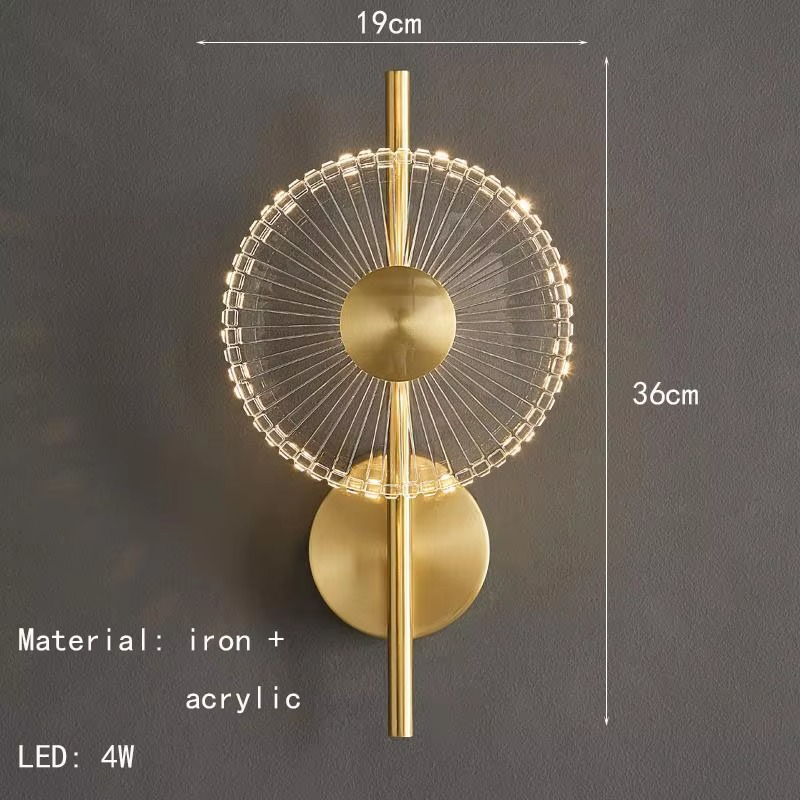 Brass Clear Acrylic LED Wall Lamp 3 Changeable Good Quality Gold New Style Art Deco For Foyer Bedroom Restaurant Dropshipping