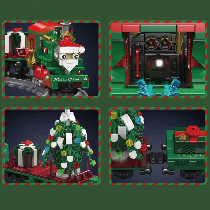 For Gifts 12039 Technical Christmas Train Building Block The Remote Control Winter Holiday Model Assembly Toys For Kids Gifts