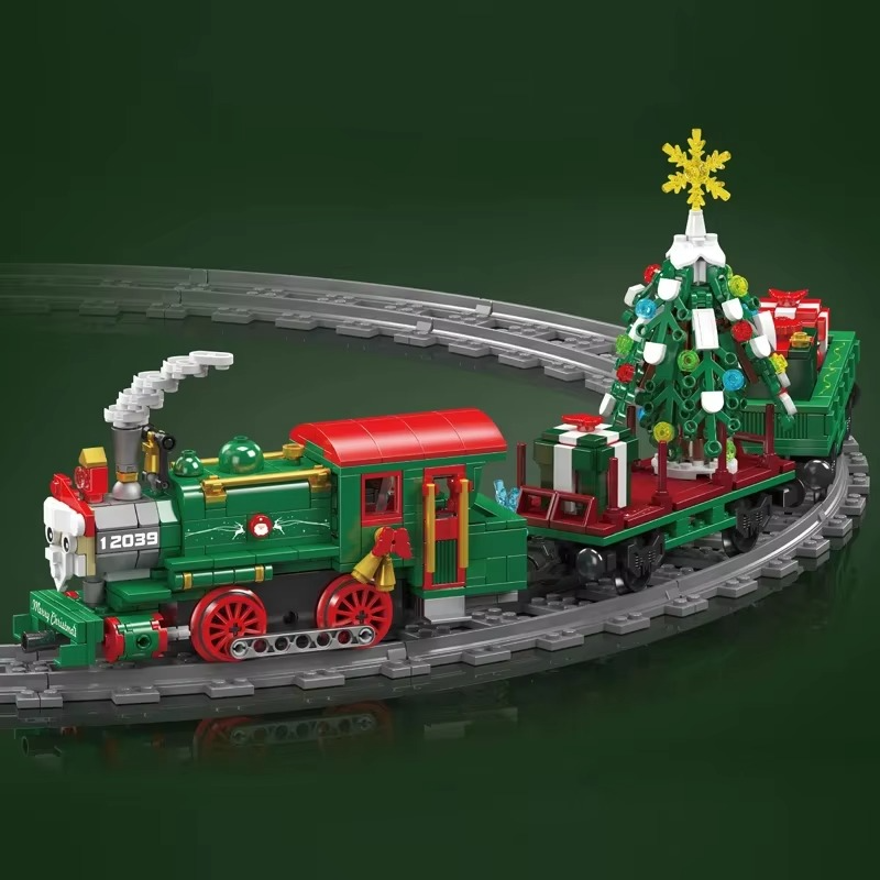 For Gifts 12039 Technical Christmas Train Building Block The Remote Control Winter Holiday Model Assembly Toys For Kids Gifts