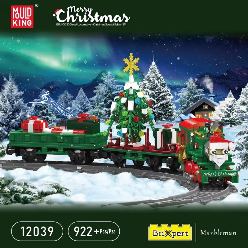 For Gifts 12039 Technical Christmas Train Building Block The Remote Control Winter Holiday Model Assembly Toys For Kids Gifts