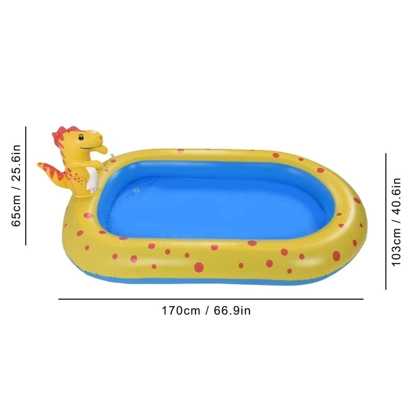 Children Swimming Pool Inflatable Spray Water Play Pool Toys Dinosaur Sprinkler Games Kids Summer Outdoor Pool Garden Water Toys