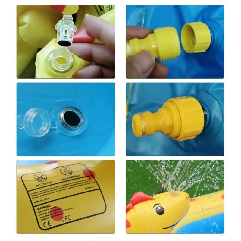 Children Swimming Pool Inflatable Spray Water Play Pool Toys Dinosaur Sprinkler Games Kids Summer Outdoor Pool Garden Water Toys