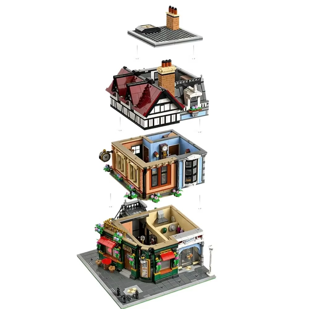 3266PCS MOC Tudor Corner Modular Building Blocks Creative Expert Street Views Bricks Toy Kids Adult Christmas Gifts