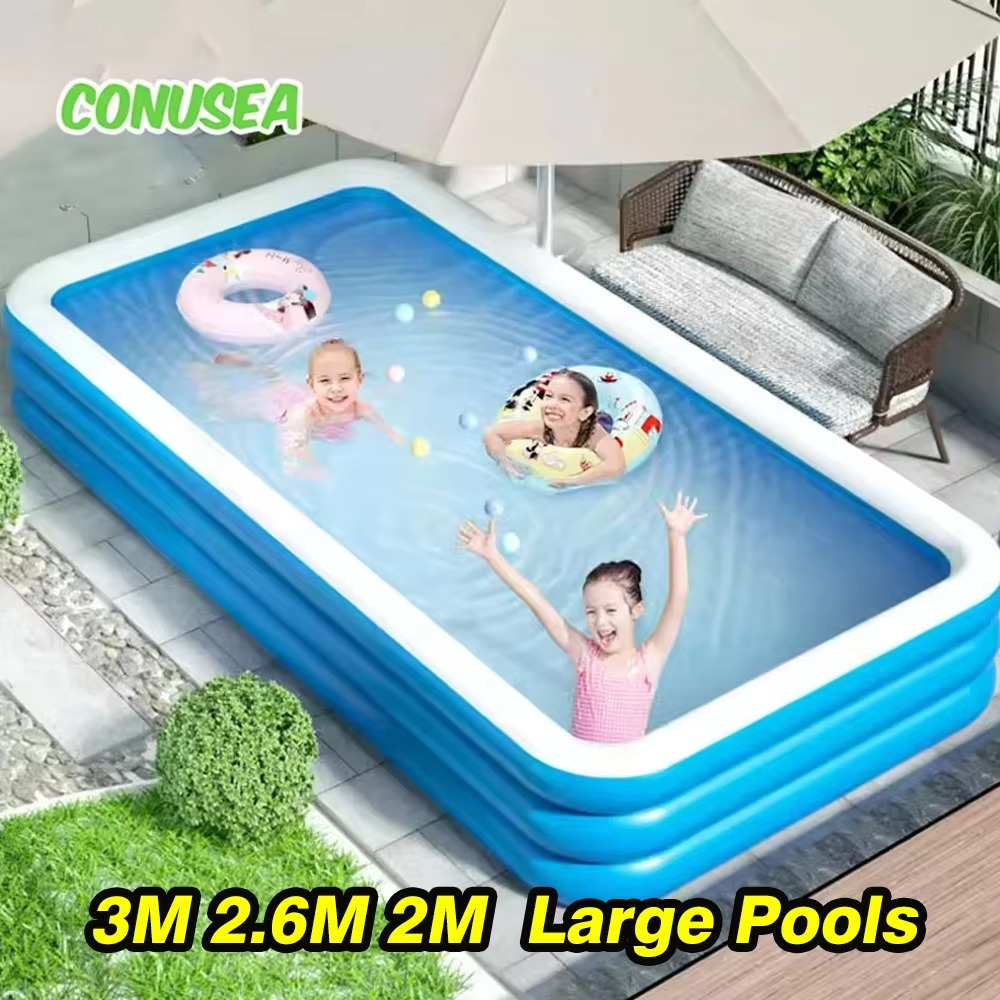 Inflatable Pool 3M 2M 2.6M large family Swimming pools Removable Garden Backyard Outdoor Games Water Party Toy kids Adults baby