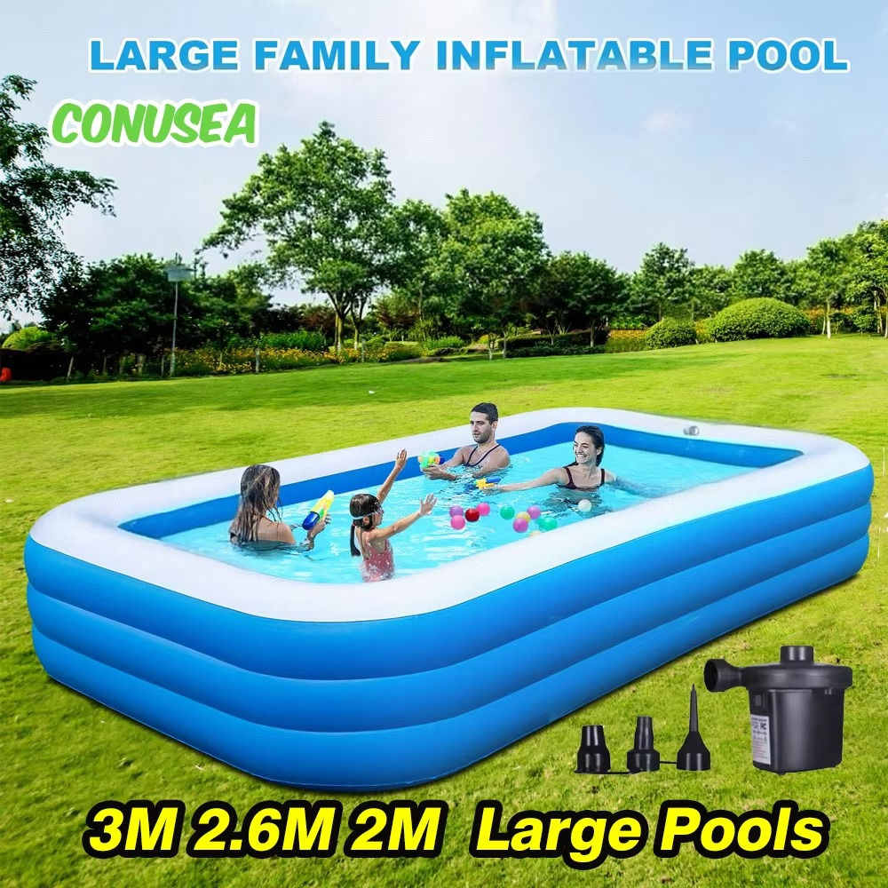 Inflatable Pool 3M 2M 2.6M large family Swimming pools Removable Garden Backyard Outdoor Games Water Party Toy kids Adults baby
