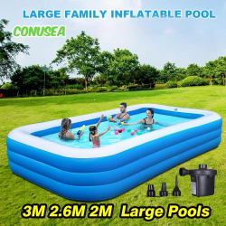 Inflatable Pool 3M 2M 2.6M large family Swimming pools Removable Garden Backyard Outdoor Games Water Party Toy kids Adults baby