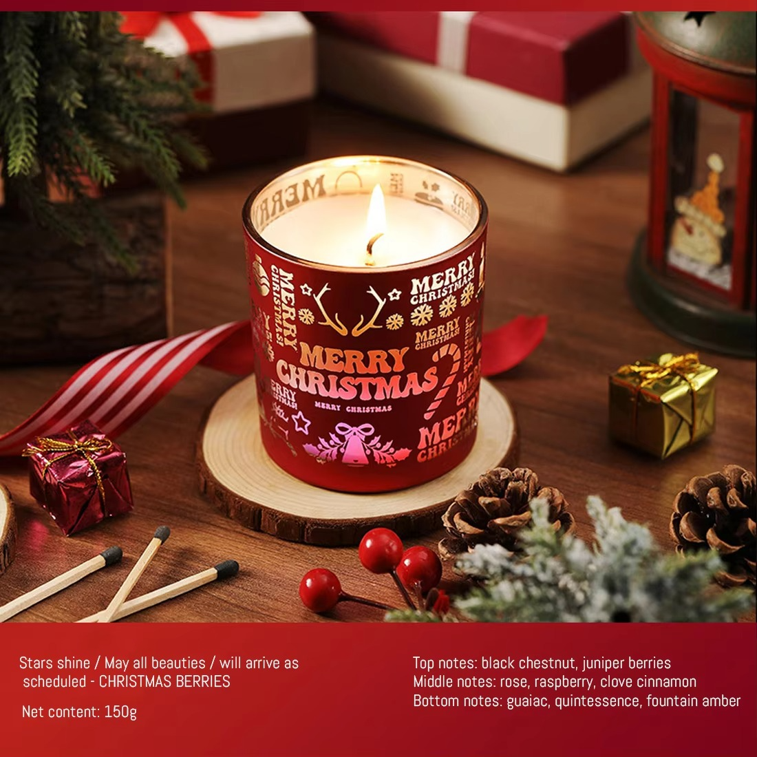 Christmas candle laser hollow atmosphere ornament aromatherapy candle festive decoration Christmas gift