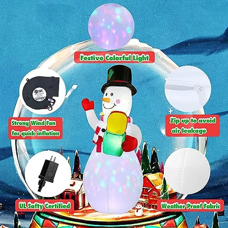 Christmas Inflatable Snowman with LED Lights Fun New Year Gift Outdoor Party Christmas Decoration for Home Garden Yard Props