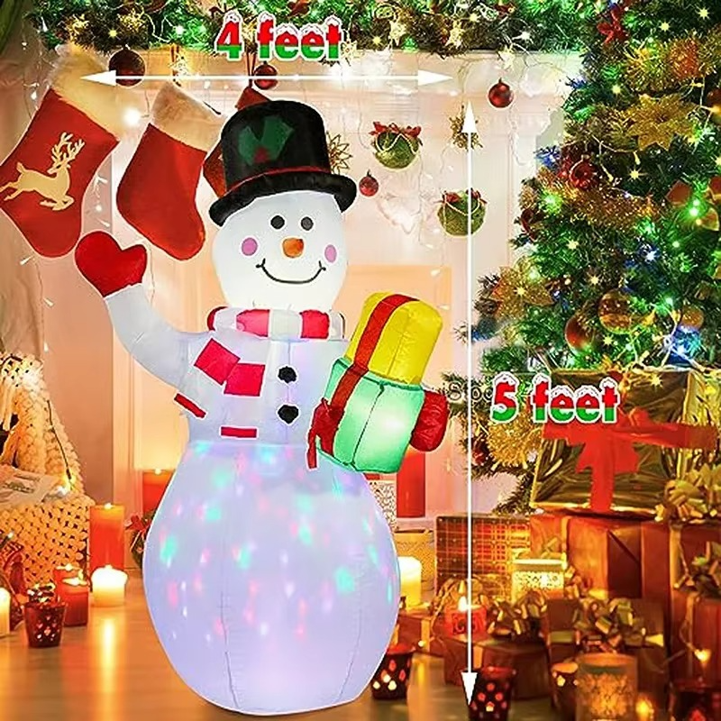 Christmas Inflatable Snowman with LED Lights Fun New Year Gift Outdoor Party Christmas Decoration for Home Garden Yard Props