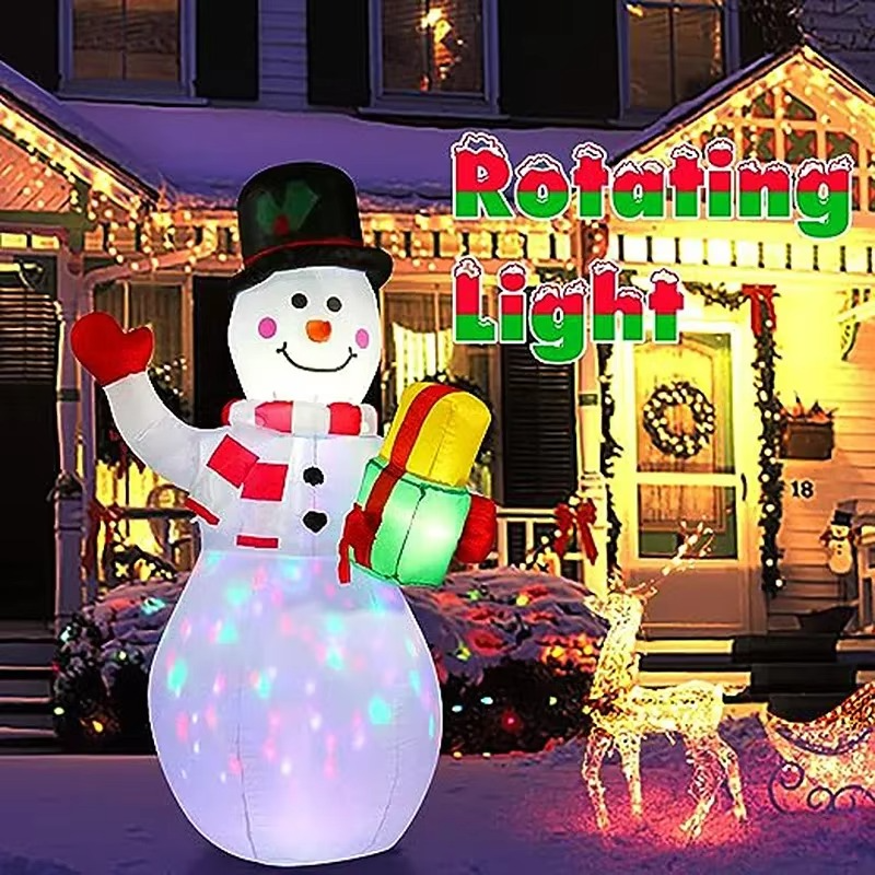 Christmas Inflatable Snowman with LED Lights Fun New Year Gift Outdoor Party Christmas Decoration for Home Garden Yard Props
