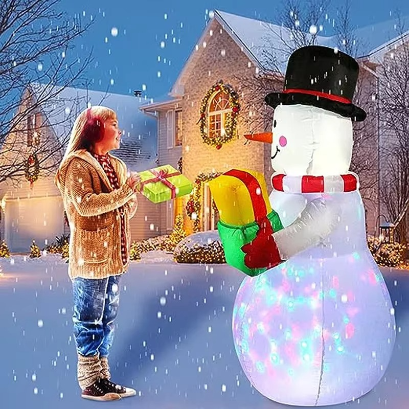 Christmas Inflatable Snowman with LED Lights Fun New Year Gift Outdoor Party Christmas Decoration for Home Garden Yard Props