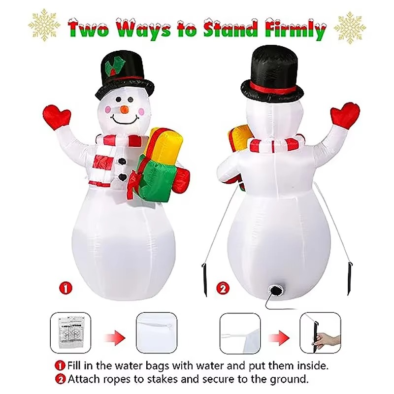Christmas Inflatable Snowman with LED Lights Fun New Year Gift Outdoor Party Christmas Decoration for Home Garden Yard Props
