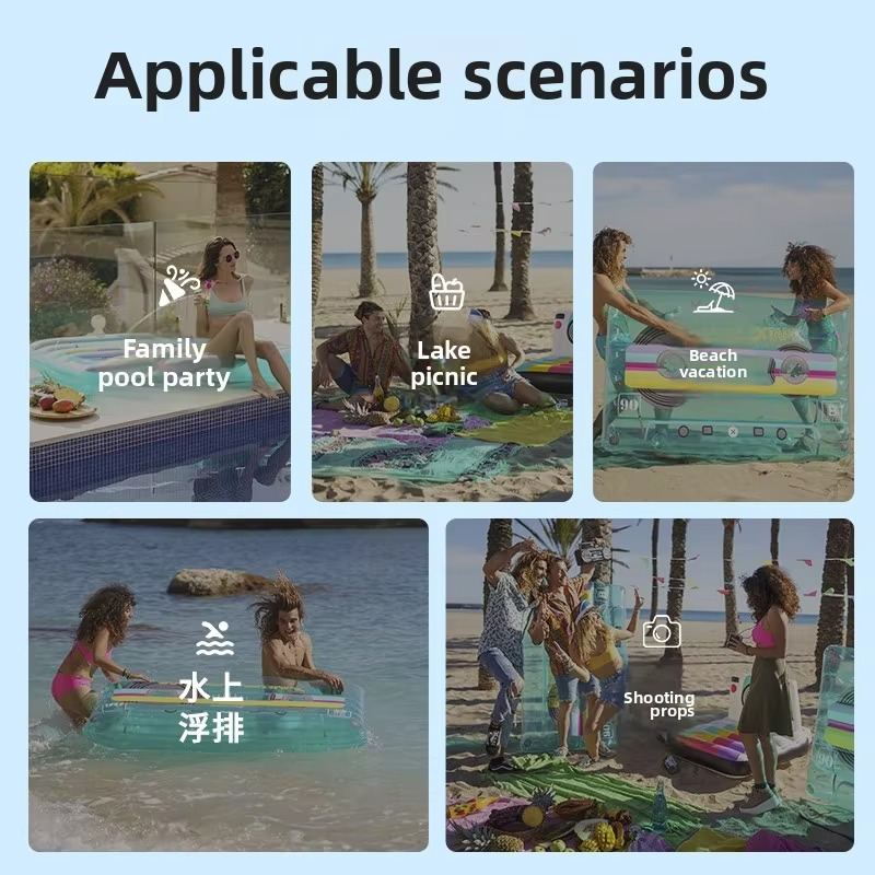 Adult floating raft, swimming ring, inflatable floating mattress, beach play, surfing, beach lounge chair