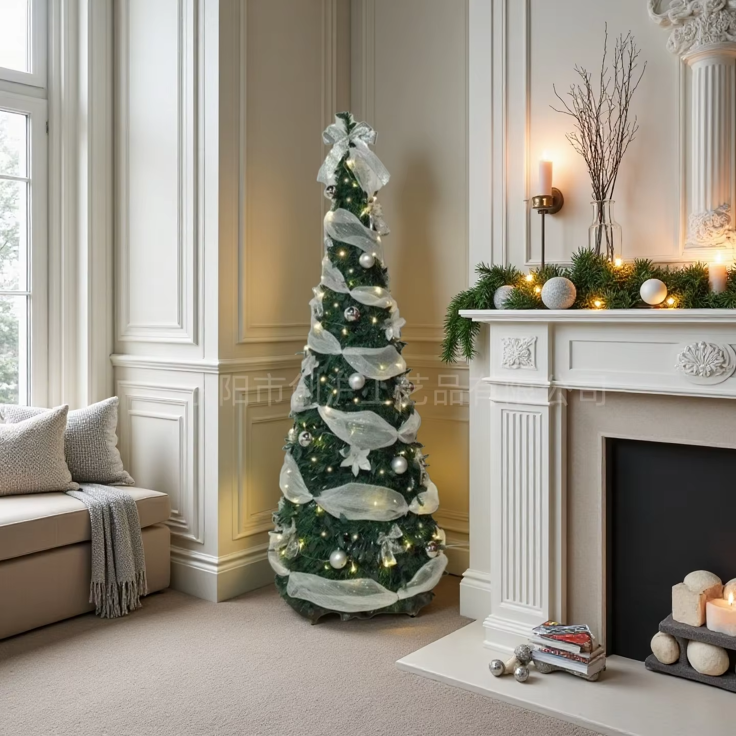 Hot Sale 4FT/120CM Foldable Pre-Decorated Christmas Tree Pop-Up Festive Decoration Home Decor led Christmas Tree
