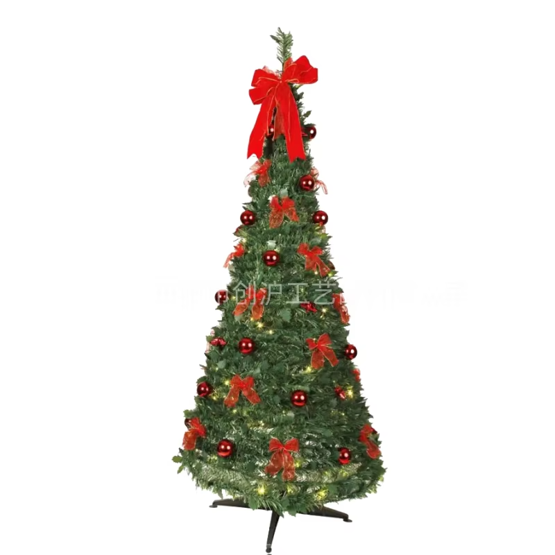 Hot Sale 4FT/120CM Foldable Pre-Decorated Christmas Tree Pop-Up Festive Decoration Home Decor led Christmas Tree